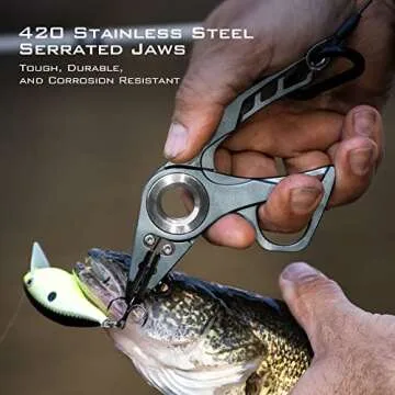 KastKing Micro Gila Fishing Pliers, Integrated Finger Hole, Aircraft Grade Aluminum, Fishing Tools, Saltwater Resistant Fishing Gear, Tungsten Carbide Cutters, Charcoal