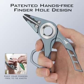 KastKing Micro Gila Fishing Pliers, Integrated Finger Hole, Aircraft Grade Aluminum, Fishing Tools, Saltwater Resistant Fishing Gear, Tungsten Carbide Cutters, Charcoal