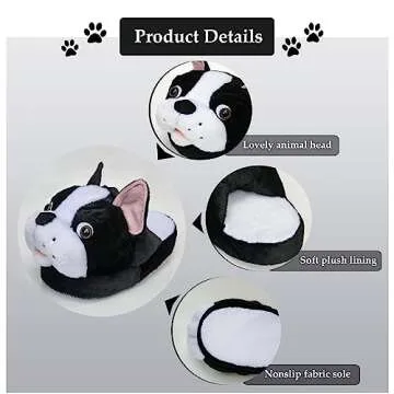 Onmygogo Fuzzy Animal Plush Slippers for Women