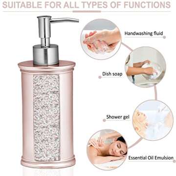Popular Bath Sinatra Blush Soap Dispenser/Lotion Pump Classic Luxury Lotion Pump Contemporary Decor Blush color for bathroom with this Unique Design Stylish Decor Bling Mosaic