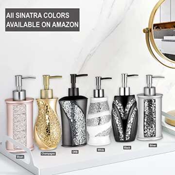 Popular Bath Sinatra Blush Soap Dispenser/Lotion Pump Classic Luxury Lotion Pump Contemporary Decor Blush color for bathroom with this Unique Design Stylish Decor Bling Mosaic