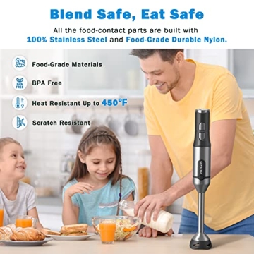 Gavasto Immersion Blender 800W Scratch Resistant Hand Mixer