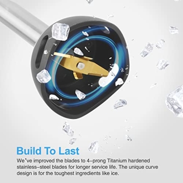 Gavasto Immersion Blender 800W Scratch Resistant Hand Mixer