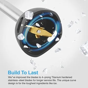 Gavasto Immersion Blender 800W Scratch Resistant Hand Mixer