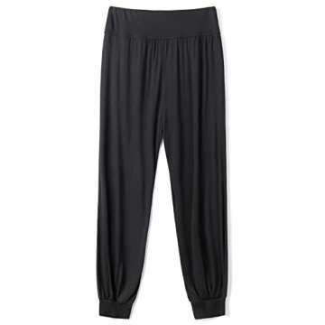 AvaCostume Womens Modal Cotton Soft Yoga Sports Dance Harem Pants, M, Black