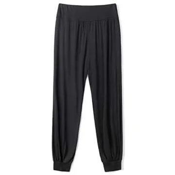 AvaCostume Womens Modal Cotton Soft Yoga Sports Dance Harem Pants, M, Black