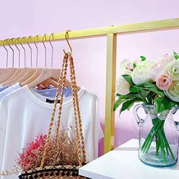 FONECHIN Heavy Duty Golden Clothing Rack for Stylish Storage