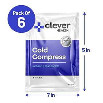 Instant Cold Pack | Disposable Ice Packs - Cold Therapy - for Injuries, Swelling, Inflammation, Muscle Strains, Sprains, Perfect for First aid Kit, Outdoor Activities, Athletes. 5x7 Inches, 6 Pack.