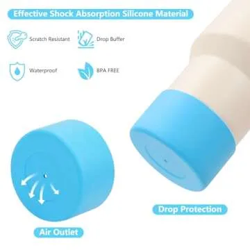 Stanley Cup Accessories Set, Including Lipstick Holder, Silicone Stanley Cup Boot, 2 x Silicone Straw Cover, 2 x Charms for Stanley 40oz & 30oz Tumbler (Blue)