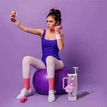 Stanley Cup Accessories Set, Including Lipstick Holder, Silicone Stanley Cup Boot, 2 x Silicone Straw Cover, 2 x Charms for Stanley 40oz & 30oz Tumbler (Blue)