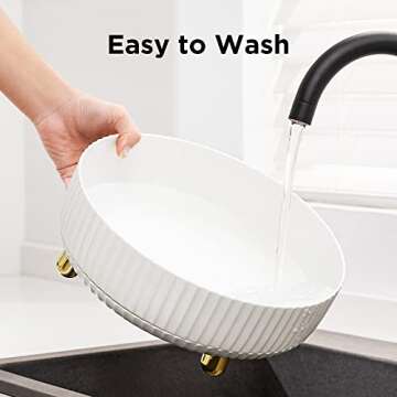 HBlife Makeup Organizer, 360 Degree Rotating Perfume Organizer, 11 Inches Large Capacity Lazy Susan for Bathroom Counter or Vanity, White