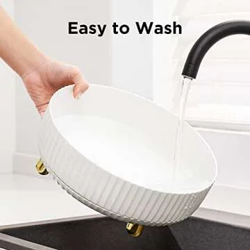 HBlife Makeup Organizer, 360 Degree Rotating Perfume Organizer, 11 Inches Large Capacity Lazy Susan for Bathroom Counter or Vanity, White