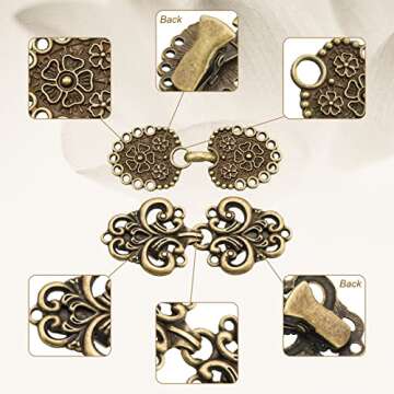 Juinte 10 Pieces Vintage Sweater Swirl Clip Cape Cloak Clips Retro Cardigan Clasp Shawl Collar Clasp Dress Shirt Brooch for Women Antique Swirl Collar Alloy