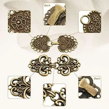 Juinte 10 Pieces Vintage Sweater Swirl Clip Cape Cloak Clips Retro Cardigan Clasp Shawl Collar Clasp Dress Shirt Brooch for Women Antique Swirl Collar Alloy