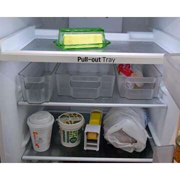 Home-X Glass Butter Dish with Lid - Vintage Style Butter Keeper for Countertop, Retro Butter Container with Cover, Dishwasher Safe Butter Holder, 6 3/4" L x 3 1/4" W x 2 1/2" H, Green