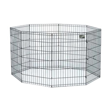 MidWest Homes for Pets Dog Exercise Pen & Playpen, 24"W x 36"H, No Door, Black