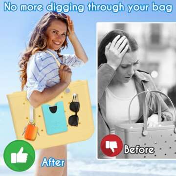 AIERSA Inserts Hooks Accessories for Bogg Bags, Charms Key Holder Carabiner, Pouch Earphone Tassel K...