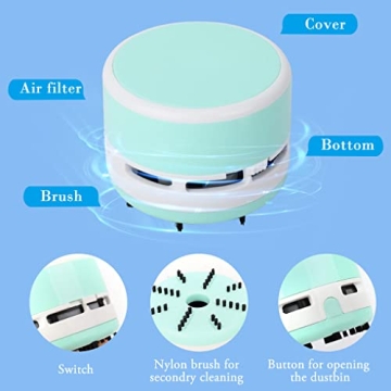 FineInno Mini Crumb Vacuum Cleaner Portable Desktop Sweeper Handheld Cordless Multifunction Cleaning for Home,Office,Cars,Pet Hairs (no Battery Included)