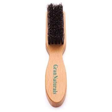 GranNaturals Barber Brush for Fades and Clipper Brush Cleaning - Boar Bristle Salon & Barber Accessory for Fades, Cut Hair, Blades, Climbing & Bouldering