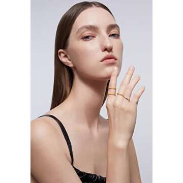 Pearich 14K Gold Filled Stackable Rings for Women