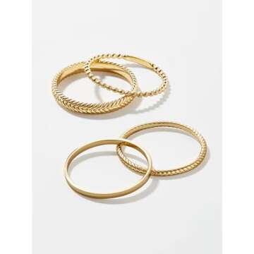 Pearich 14K Gold Filled Stackable Rings for Women