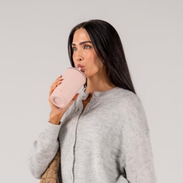 HydroJug Everyday Tumbler 14 oz – Ceramic-Lined Insulated Tumbler with Straw and Soft-Touch Lid, C...