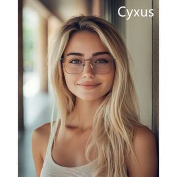 Cyxus Square Blue Light Glasses for Women - Stylish Anti Eyestrain Eyewear