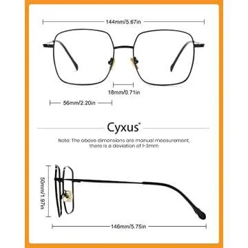 Cyxus Square Blue Light Glasses for Women UV Protection