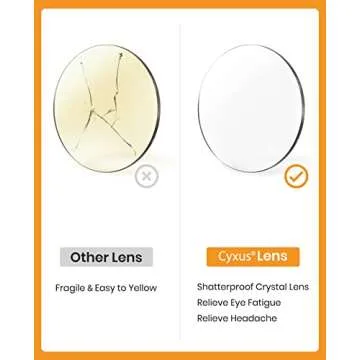 Cyxus Square Blue Light Glasses for Women UV Protection