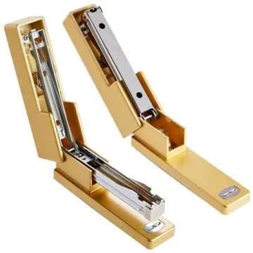 Stylish Gold Stapler and Tape Dispenser Set for Office