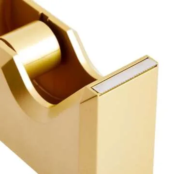 Stylish Gold Stapler and Tape Dispenser Set for Office