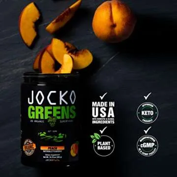 Jocko Fuel Greens Powder Bundle - Greens & Superfood Powder for Healthy Green Juice - Keto Friendly with Spirulina, Chlorella, Digestive Enzymes, & Probiotics - 60 Servings