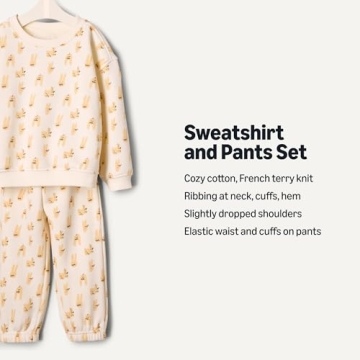 Amazon Essentials x Sofia Grainge Baby Boys' Sweatshirt & Sweatpant Set - Ivory Taupe Rabbits