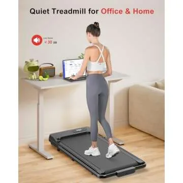 HomeFitnessCode Foldable Walking Pad with Handle Bar, 5MPH Folding Treadmill Portable Under Desk for Home Office 4 in 1, Ultra Quiet <45dB, Safety Lock, Remote Control, 300 LB Capacity, Balck