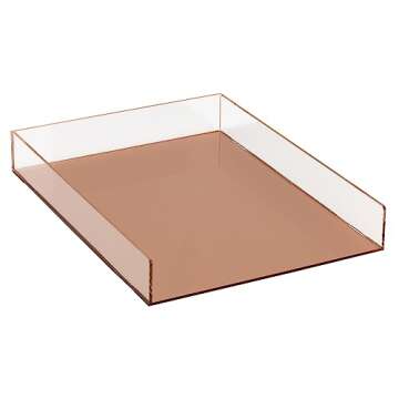 Realspace Rose Gold Acrylic Paper Tray, Letter Size