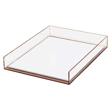 Realspace Rose Gold Acrylic Paper Tray, Letter Size