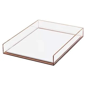 Realspace Rose Gold Acrylic Paper Tray, Letter Size