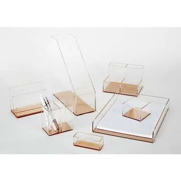 Realspace Rose Gold Acrylic Paper Tray, Letter Size