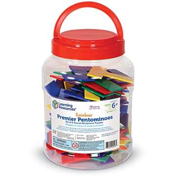 Learning Resources Rainbow Premier Pentominoes Set - 72 Pieces