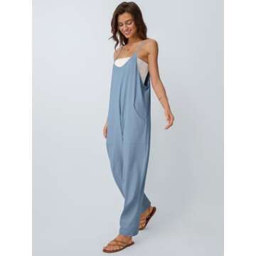 AUTOMET Jumpsuits for Women Casual Summer Outfits Rompers Comfy Beach Vacation Trendy Overalls Jumpers Fashion Clothes 2025 LightBlue S