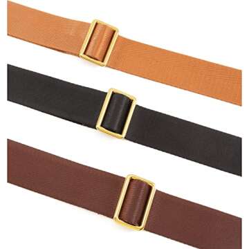 HUADEK Purse Strap Replacement Crossbody Handbag Stripe Wide Adjustable (Brown-purse strap)