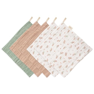 Mushie Organic Cotton Washcloths 5-Pack for Baby Care