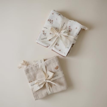 Mushie Organic Cotton Washcloths 5-Pack for Baby Care