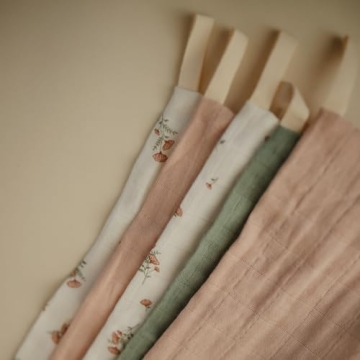 Mushie Organic Cotton Washcloths 5-Pack for Baby Care
