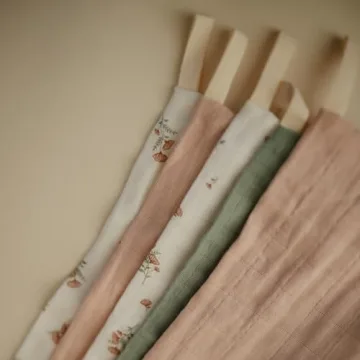 Mushie Organic Cotton Washcloths 5-Pack for Baby Care