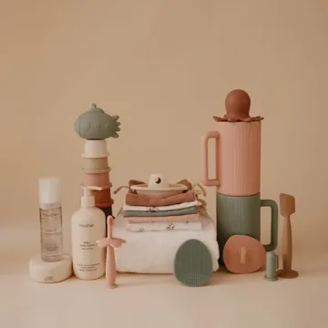 Mushie Organic Cotton Washcloths 5-Pack for Baby Care