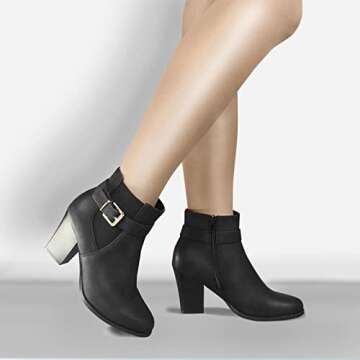 ZoiZum Women's Stylish Ankle Boots with Chunky Heel