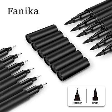 Fanika 3pcs Black Edible Markers - Double Sided with Extra Fine Tip (0.4mm) Thick Tip (0.7mm) Edible...