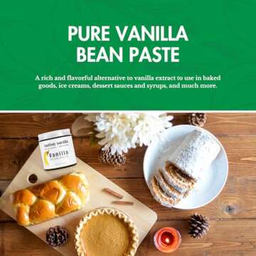 Vanilla Bean Paste - Native Vanilla - All Natural Pure Vanilla Bean Paste - Made with Organic Agave ...