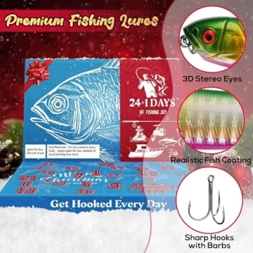 2025 Fishing Advent Calendar with 25 Lures and Surprise